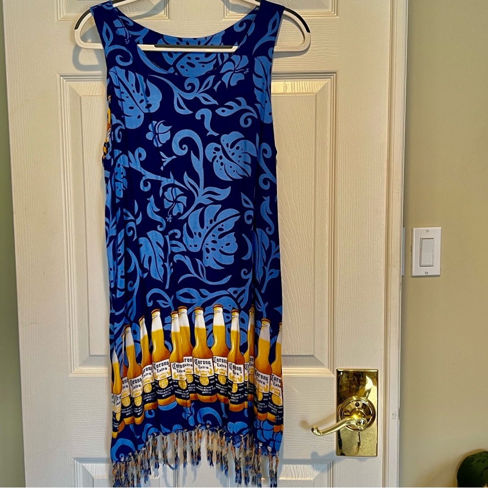Corona Beer 🍺 Fringe Dress or Coverup - Size M